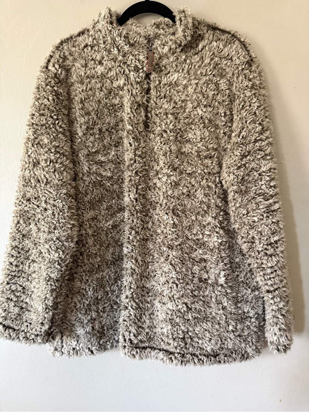 Weatherproof Vintage Women’s Sherpa Faux Fur Quarter Zip Pullover Gray - Size L - Picture 2 of 8
